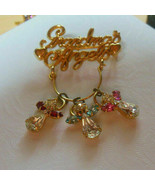 Grandma’s Angels Gold-tone Birthstones Pendant/Brooch - £24.91 GBP