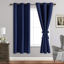 Jiuzhen Thermal Insulated Blackout Curtains With Tiebacks: 2 Panels, 42 ... - $31.99