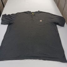 Carhartt K84 BLK Men's Black Cotton Pocket Short Sleeve Henley Shirt Sz 3XL Tall image 14