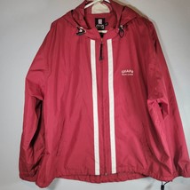 Chaps Ralph Lauren Sport Mens Windbreaker Jacket Large VTG 90s Red Hooded - $34.96