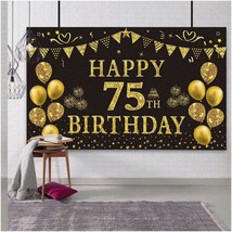 Golden Jubilee Celebration Photo Backdrop - 75th Birthday Party Decor Banner for - £29.77 GBP