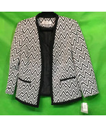 Kasper Women's Zig ZAG Knit Fly Away Jacket, Black Multi, 8 - $89.00