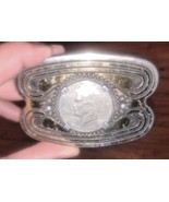 O Vintage 1976 Bicentennial Western Style Belt Buckle w/ Eisenhower Dollar - £22.41 GBP