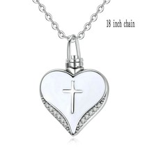 1pc Sterling Silver Heart Cremation Urn Necklace Ash Jewelry Memorial Keepsake C - £40.75 GBP