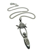 Triple Moon Goddess Necklace 18&quot; Chain 925 Silver Spiral Gaia Lunar Paga... - £34.55 GBP