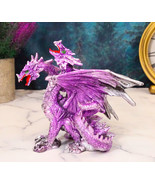 Fearsome Metallic Purple Double Headed Hydra Dragon Fantasy Figurine 4.75&quot;H - $23.99