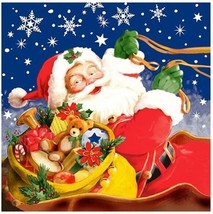 Disposable Christmas Lunch Napkins - 6.5 x 6.5&quot; Santa Claus Hand Towel 140 pcs - £34.41 GBP