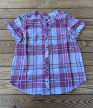 D&amp;Co NWOT Women’s Shirred Detail Plaid Button Front Shirt Size 2XS Pink CV - £11.79 GBP