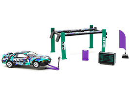 &quot;HKS&quot; Garage Tools Set of 5 pieces with Stickers &quot;Collab64&quot; Series for 1/64 Mode - £23.79 GBP