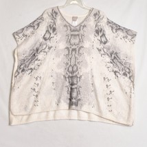 Chico&#39;s V-Neck Cape Cream Shawl Animal Print Size S/M - $28.53