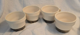 3 Starbucks Coffee Mugs Hand Dipped Ivory Bronze Swirl 12oz Ceramic Cup ... - $22.76