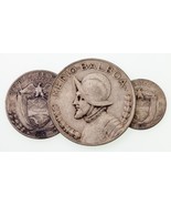1933 Panamá 1/10 , 1/4 , 1/2 Balboa Lote De 3 Plateado Monedas Km#10.1 ,... - $73.46
