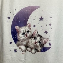 Port And Company Girls T Shirt M L Ivory With Cats In Moon Graphic  Bust... - $7.60