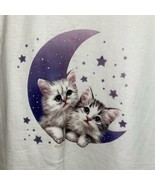 Port And Company Girls T Shirt M L Ivory With Cats In Moon Graphic  Bust... - £6.02 GBP