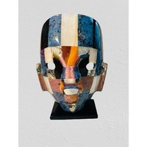 Mexican Aztec Mayan Mask Color-block Stone High-gloss Lacquered Death Ma... - $830.93 MXN