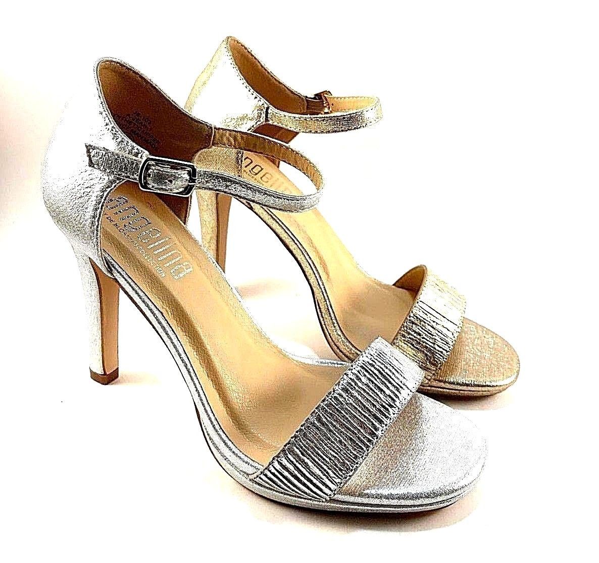 Angelina by Blossom Jean-1 Silver Shimmer Dressy High Heel Sandals  - $29.50