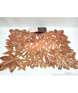 New Fall Thanksgiving Vinyl Orange GATHER  Placemats Decorations Set of 4 - £19.77 GBP