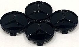 4Pcs, Wheel Center HubCap 75MM / 3&quot; Paint Gloss Black, Mercedes Benz Fit: C S E - £15.95 GBP