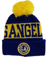 Los Angeles City Name Three Stripe Circular Patch Pom Beanie Winter Hat ... - £15.14 GBP