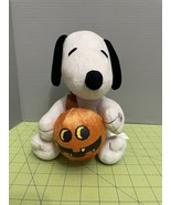 Gemmy Peanuts Snoopy Halloween w/ Light Up Pumpkin 2022 Musical Dancing - $24.74