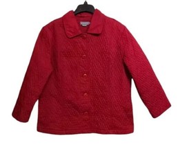 Koret City Blues Womens Large Red Quilted Long Sleeve Chore Barn Jacket  - £15.13 GBP