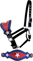 Showman Nylon Bronc Halter w/ Patriotic Design Leather - $149.00