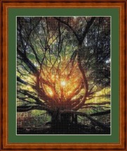 SUNSET TREE  - pdf x stitch chart Original Artist Unknown - £9.43 GBP