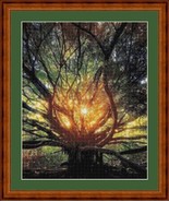 SUNSET TREE  - pdf x stitch chart Original Artist Unknown - £9.44 GBP