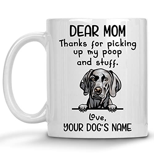 Primary image for Personalized Weimaraner Coffee Mug, Custom Dog Name, Customized Gifts For Dog Mo