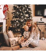 Christmas tree pajamas Mommy and me black and white, minimalist matching... - £47.40 GBP