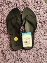 NWT Reef Women&#39;s Cushion Stargazer Black Glitter Flip Flop Sandals Size 10/11 - $29.65