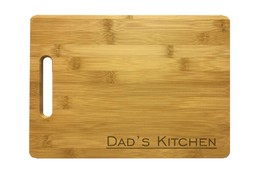 Dad&#39;s Kitchen Engraved Cutting Board -Bamboo/Maple- Dad Gift Fathers Day - £27.67 GBP+