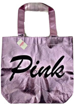Victoria’s Secret VS PINK Logo Metallic Foil Reusable Lunch Small Tote Bag NWT - £7.75 GBP