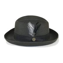 Men Bruno Capelo Summer Spring Soft Straw Style Hat Godfather GF200 Black image 2