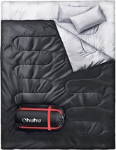 Sleeping Bags For Adults, Ohuhu Double Sleeping Bag With 2 Pillows Waterproof - £47.10 GBP