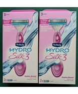 Lot Two Schick Hydro Silk 3 Hydra-Boost Serum Smooth Razor 1 Handle 2 Cartridges - $11.29