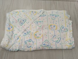 Vintage 80s AB Baby hooded towel pastel bears shapes squares triangles c... - $11.57