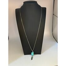 Sterling silver turquoise nugget feather pendant chain necklace - $74.00