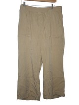 St Johns Bay Womens Beige Cropped Pants Pull On High Rise Elastic Waist ... - $297.41 MXN