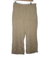 St Johns Bay Womens Beige Cropped Pants Pull On High Rise Elastic Waist ... - $15.99