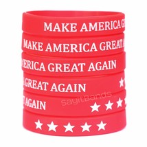 5 Make America Great Again Wristbands Debossed and Color Filled Trump Bracelets - £7.81 GBP