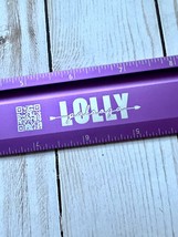 12"  Aluminum Safety Ruler / Custom Lolly Palooza Logo. Purple / Silver