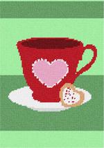 Pepita Needlepoint Canvas: Heart Tea Mint, 7&quot; x 10&quot; - £40.09 GBP+