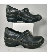 Thom McAn Women’s Leather shoes clogs Size 5M Black Heeled Slip on Shoe - £17.37 GBP
