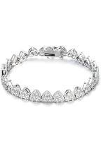 ADIRFINE 18K Gold Plated Cubic Zirconia Hearts Tennis Bracelet - £40.11 GBP