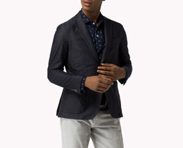 TOMMY HILFIGER Hommes Blazer 61% COTON Mélange Marine Taille EU 48 MW0MW... - £56.48 GBP