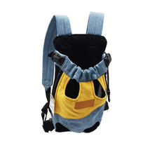 Anywags Pet Carrier Yellow Blue Medium Denim Breathable Travel Backpack ... - $41.90