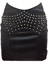 NWT AUTH One Teaspoon Blk Gypsy Leather Studs Skirt AU8/US 4 - £57.16 GBP