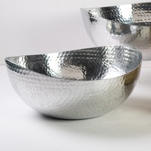 Handcrafted 14.5&quot; Hammered Stainless Steel Centerpiece Bowl - £63.10 GBP