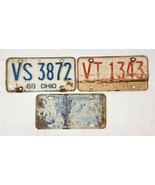 3 License Plates Ohio 1960&#39;s - $19.80